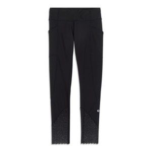 Lululemon Cropped Scalloped Hem Leggings With Design, Size 8